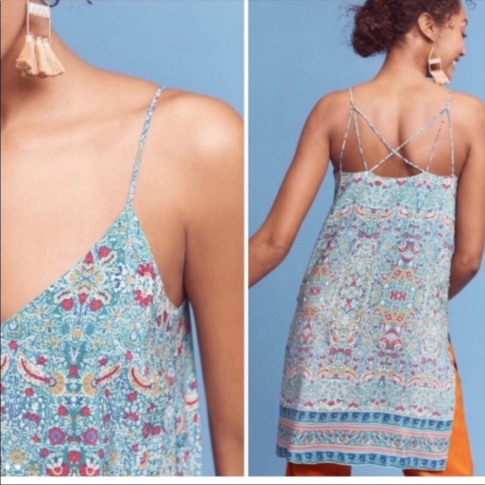 Anthropologie Maeve Meret Silk Tunic Top - Picture 3 of 11